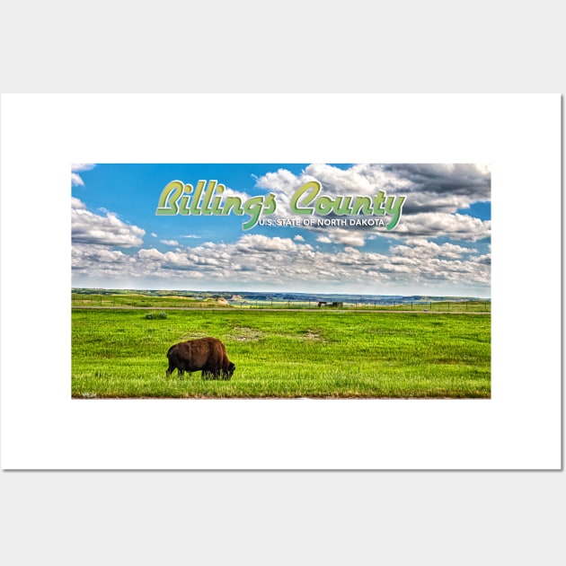 American Bison Grazing Billings County North Dakota Wall Art by Gestalt Imagery